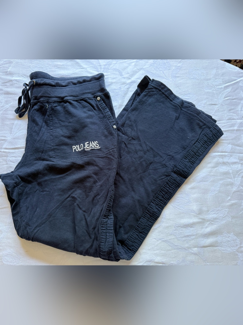 Ralph Lauren Navy Blue Cotton Sweat Pants